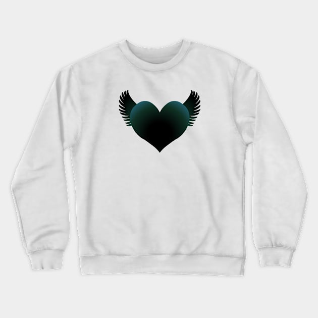 Black Heart Crewneck Sweatshirt by RawSunArt